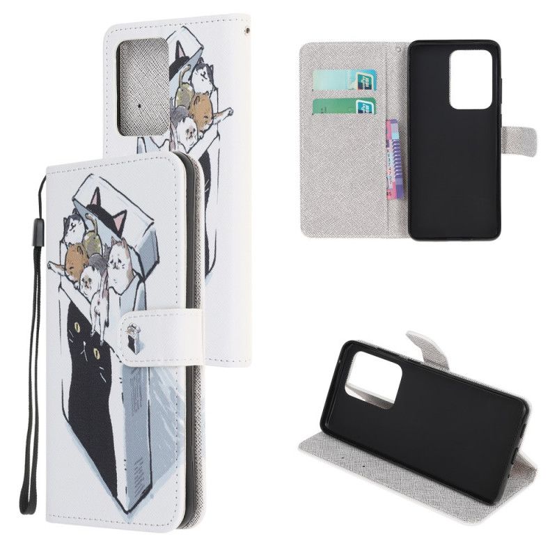 Flip Cover Læder for Samsung Galaxy Note 20 Ultra Levering Af Tanga Katte