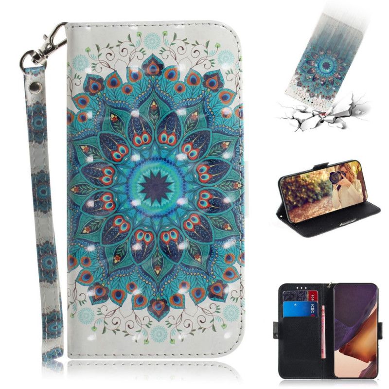 Flip Cover Læder for Samsung Galaxy Note 20 Ultra Mesterlig Mandala Med Rem