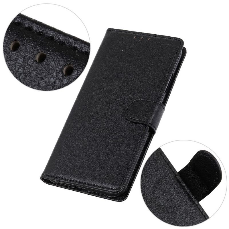 Flip Cover Læder for Samsung Galaxy Note 20 Ultra Sort Tekstureret Litchi