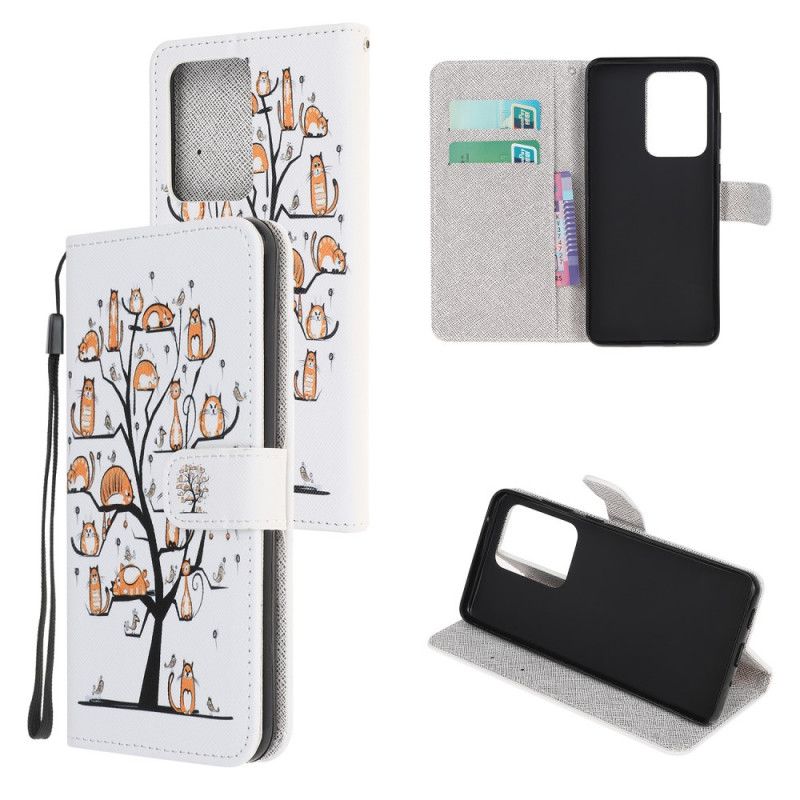 Flip Cover Læder Samsung Galaxy Note 20 Ultra Funky G-Streng Katte Beskyttelse