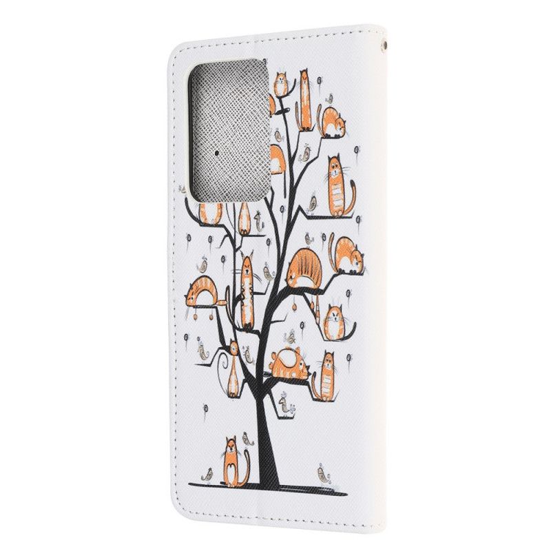 Flip Cover Læder Samsung Galaxy Note 20 Ultra Funky G-Streng Katte Beskyttelse