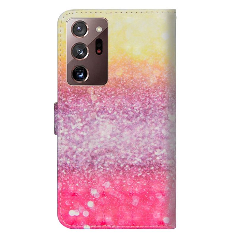 Flip Cover Læder Samsung Galaxy Note 20 Ultra Gradient Magenta Glitter Beskyttelse