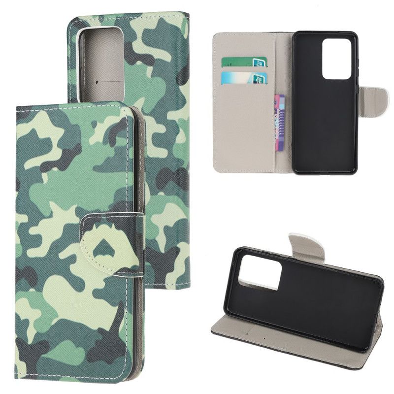 Flip Cover Læder Samsung Galaxy Note 20 Ultra Militær Camouflage Original