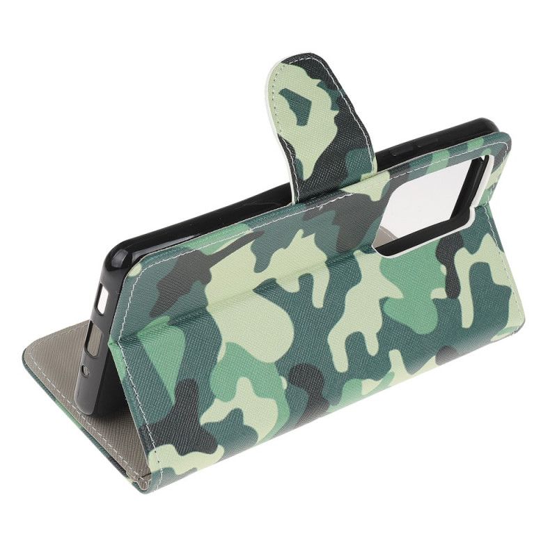 Flip Cover Læder Samsung Galaxy Note 20 Ultra Militær Camouflage Original