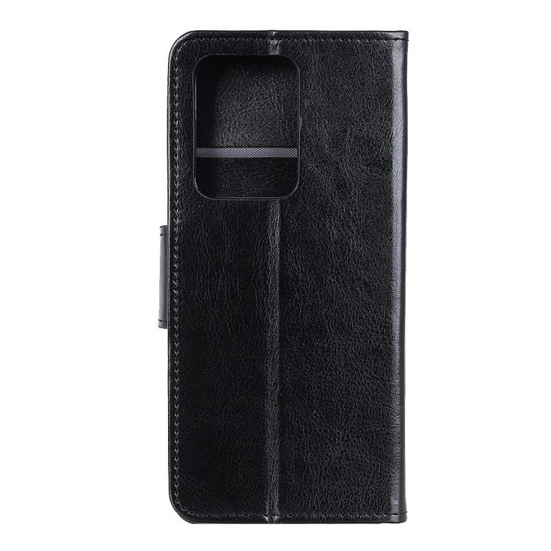 Flip Cover Læder Samsung Galaxy Note 20 Ultra Sort Skinnende Lædereffekt