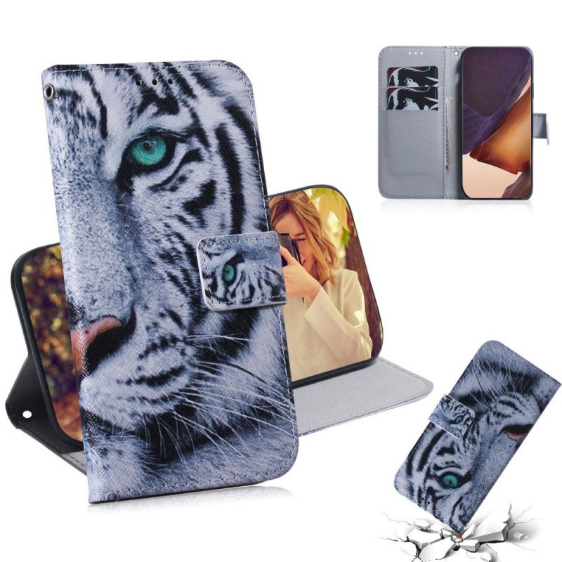 Flip Cover Læder Samsung Galaxy Note 20 Ultra Tiger Ansigt