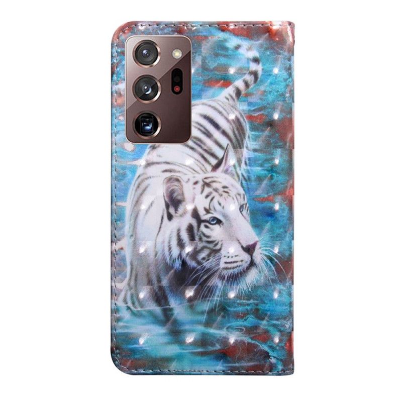 Flip Cover Læder Samsung Galaxy Note 20 Ultra Tiger I Vandet Beskyttelse