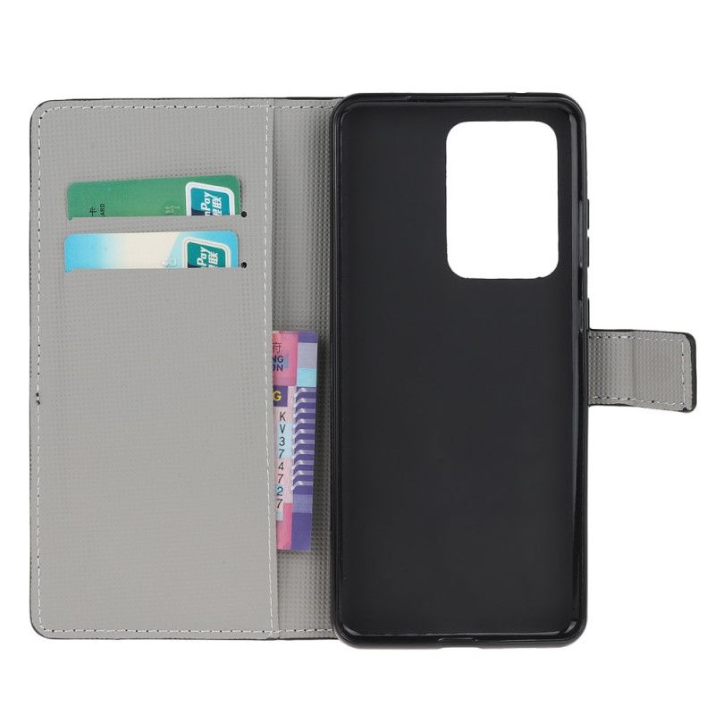 Flip Cover Samsung Galaxy Note 20 Ultra Sort Intense Sommerfugle