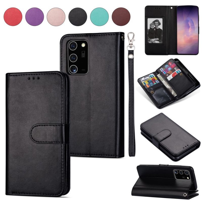 Flip Cover Samsung Galaxy Note 20 Ultra Sort Mobilcover Imiteret Læder 9 Kortholder