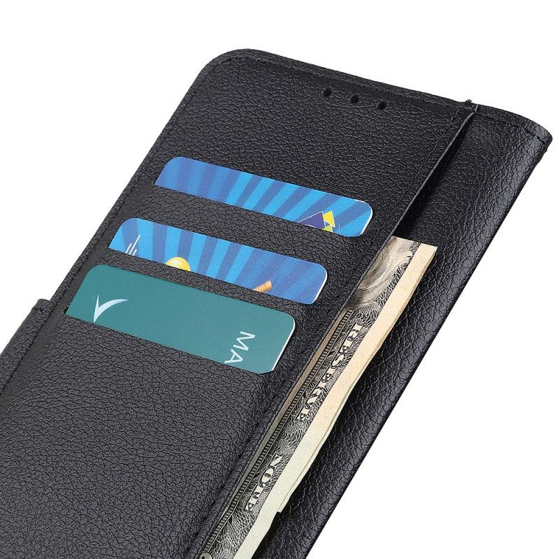 Flip Cover Samsung Galaxy Note 20 Ultra Sort Tekstureret Litchi