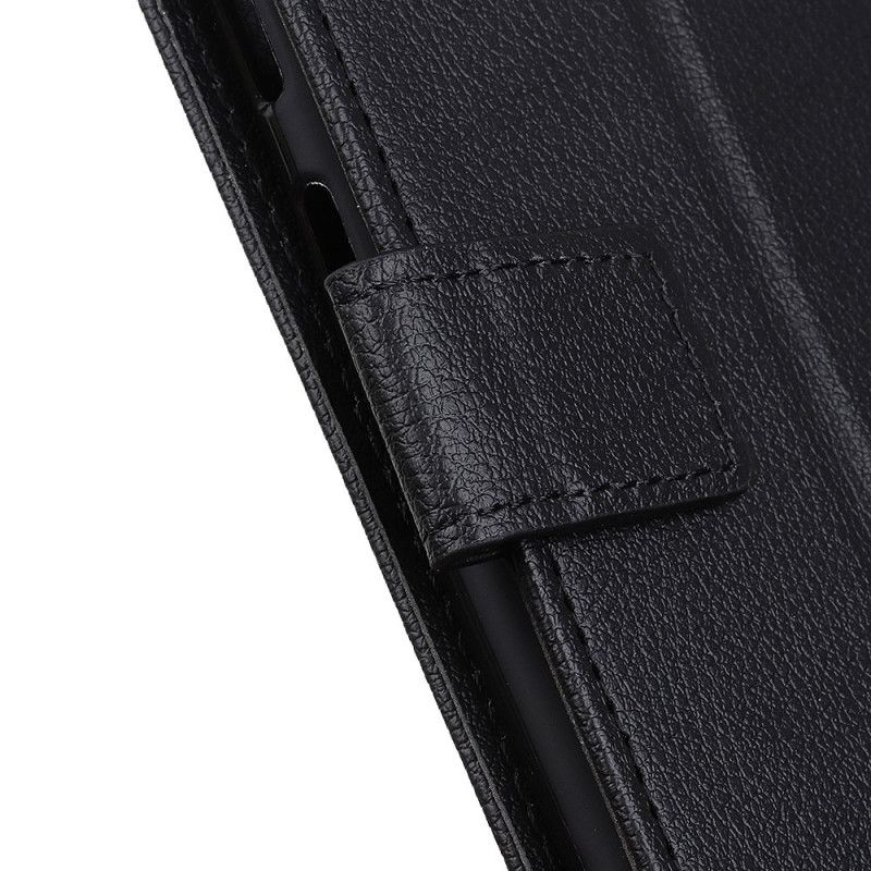 Flip Cover Samsung Galaxy Note 20 Ultra Sort Tekstureret Litchi