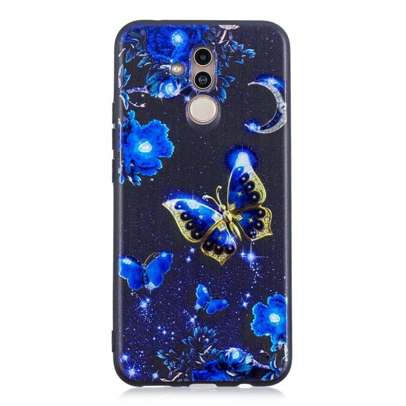 Cover Huawei Mate 20 Lite Mobilcover I Gylden Sommerfugl