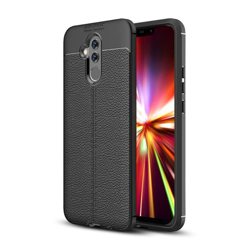 Cover Huawei Mate 20 Lite Sort Dobbeltlinjeret Lychee-Lædereffekt Original