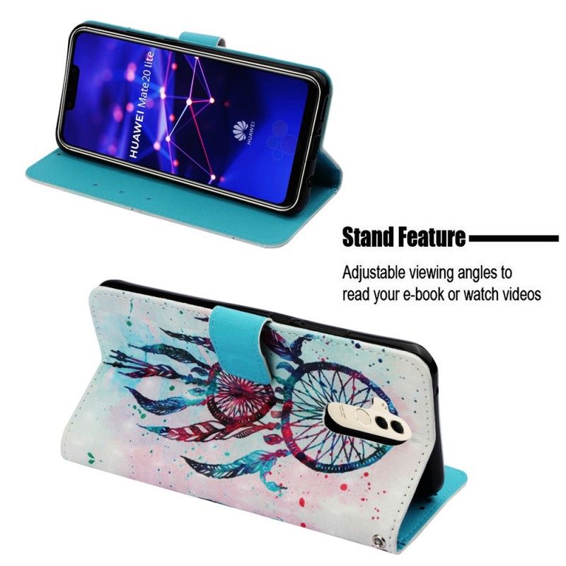 Flip Cover Huawei Mate 20 Lite Mobilcover 3D Farverig Drømmefanger