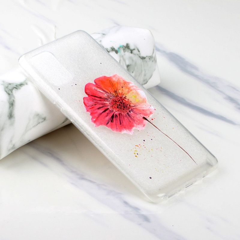 Cover for Huawei P40 Gennemsigtig Aquarell Valmue