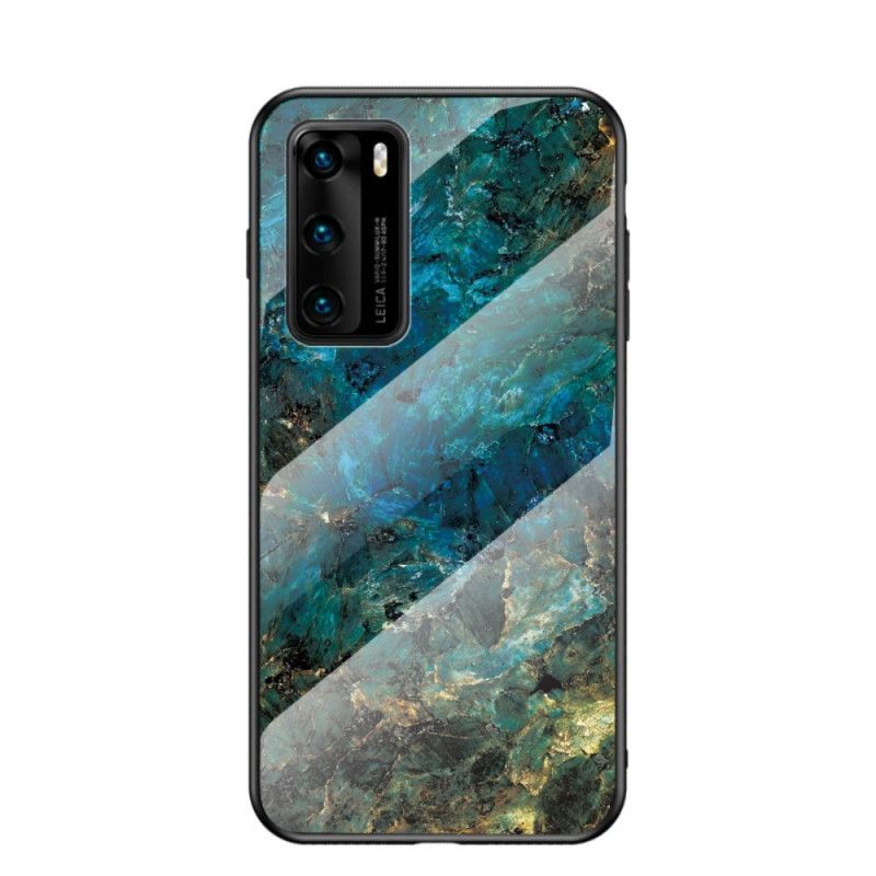 Cover for Huawei P40 Hvid Premiumfarver Hærdet Glas