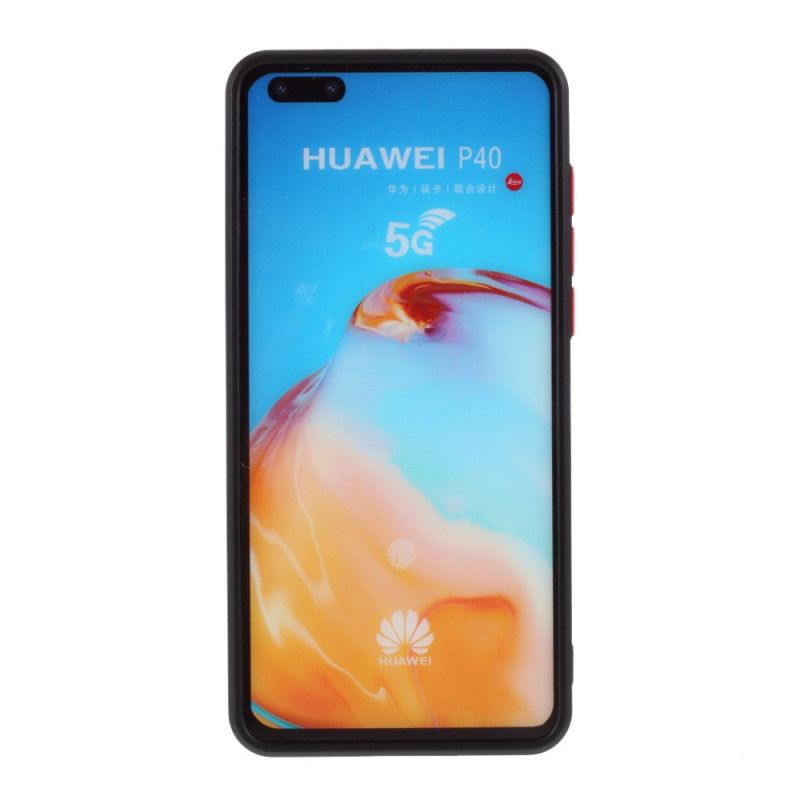 Cover for Huawei P40 Sort Fleksibel Silikonefarvet Knap