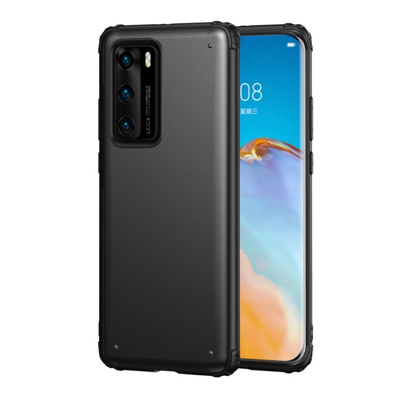 Cover for Huawei P40 Sort Rustning Af Metaleffekt