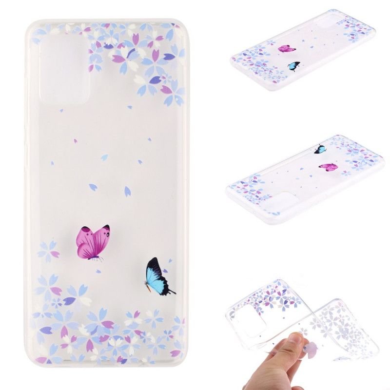 Cover Huawei P40 Gennemsigtige Sommerfugle Og Blomster Beskyttelse