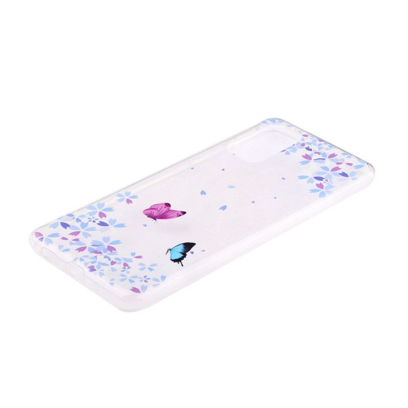 Cover Huawei P40 Gennemsigtige Sommerfugle Og Blomster Beskyttelse