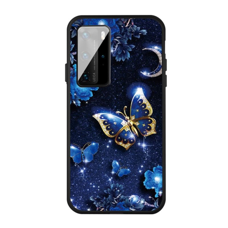 Cover Huawei P40 Gylden Sommerfugl