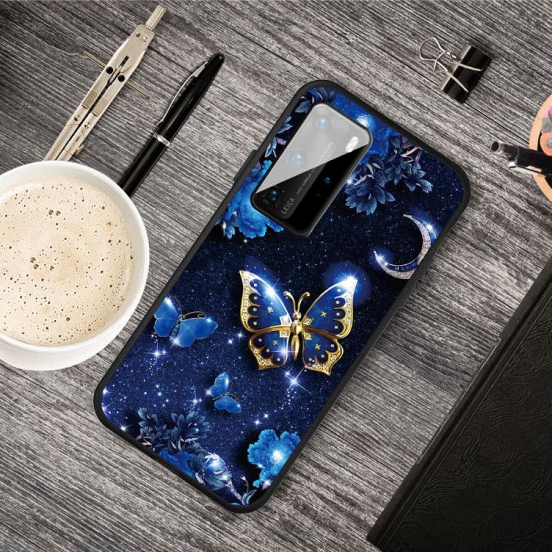 Cover Huawei P40 Gylden Sommerfugl