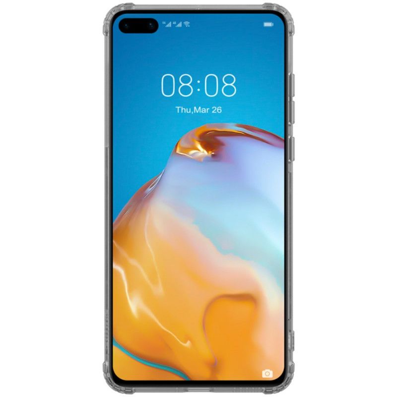 Cover Huawei P40 Hvid Forstærket Gennemsigtig Nillkin