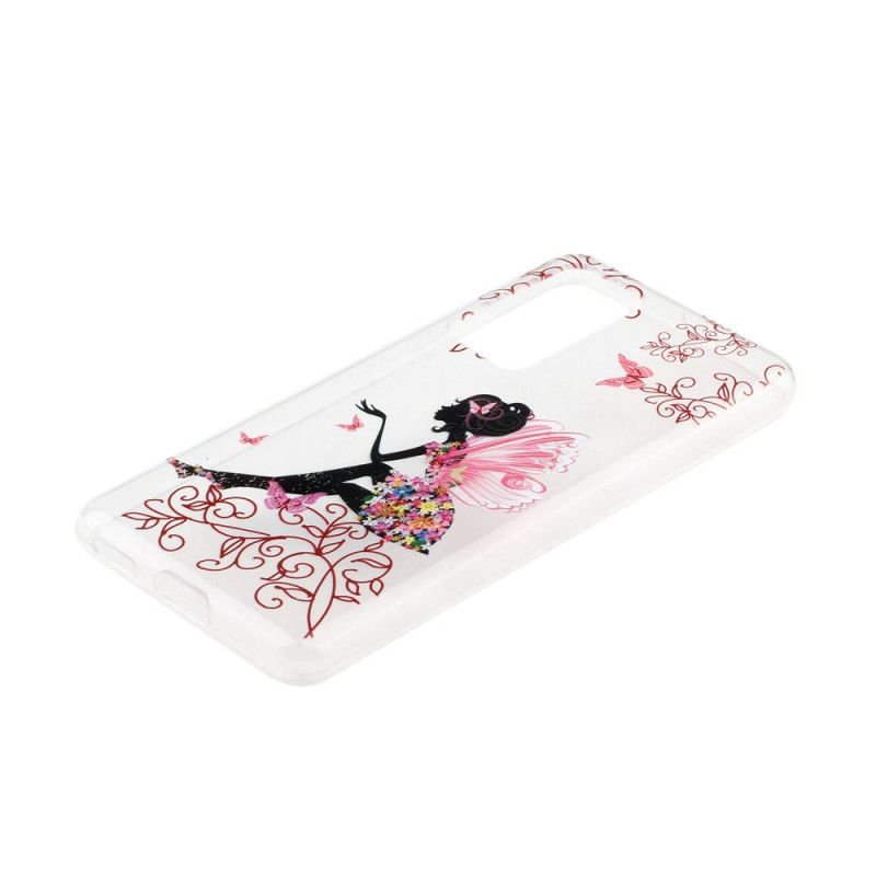 Cover Huawei P40 Mobilcover Gennemsigtig Blomsterfe