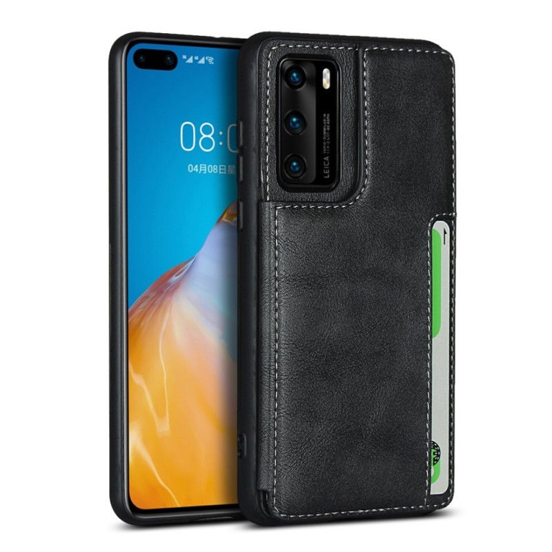 Cover Huawei P40 Sort Kortholderstøtte Og Snor