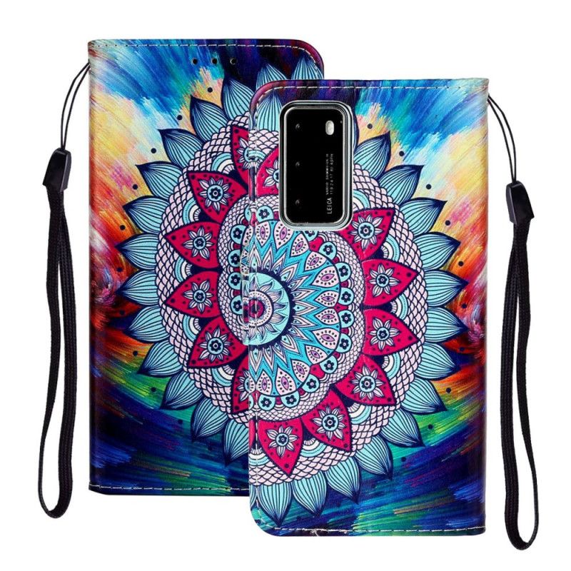 Flip Cover Huawei P40 Mobilcover Ultra Farverig Mandala