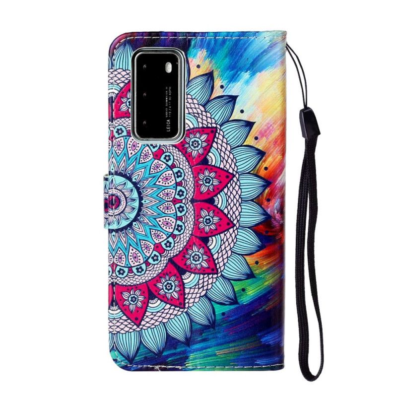 Flip Cover Huawei P40 Mobilcover Ultra Farverig Mandala