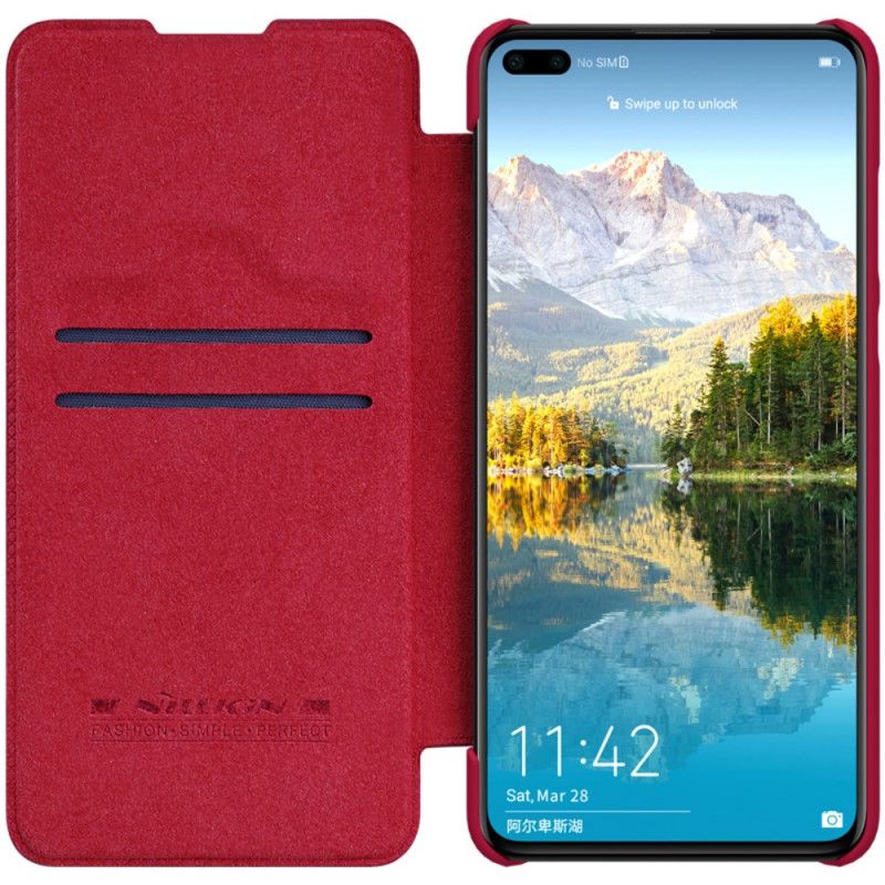 Læder Cover for Huawei P40 Sort Qin Serie Nillkin