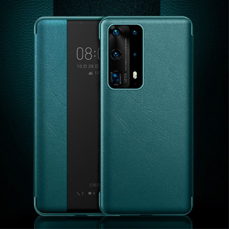 Se Omslag Huawei P40 Sort Lædereffekt