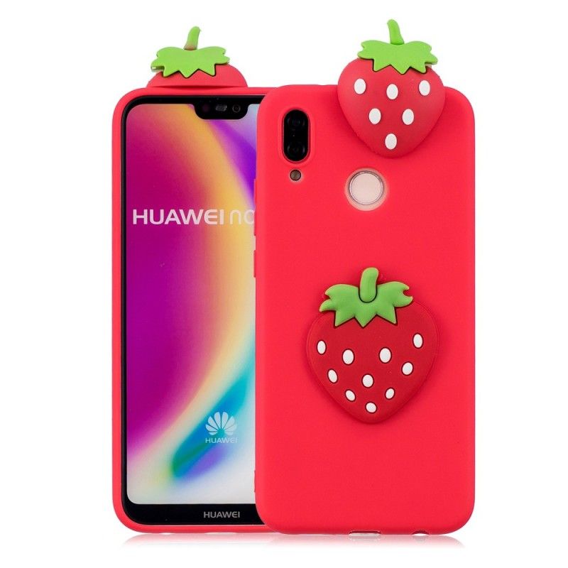 Cover for Huawei P20 Lite 3D Jordbær