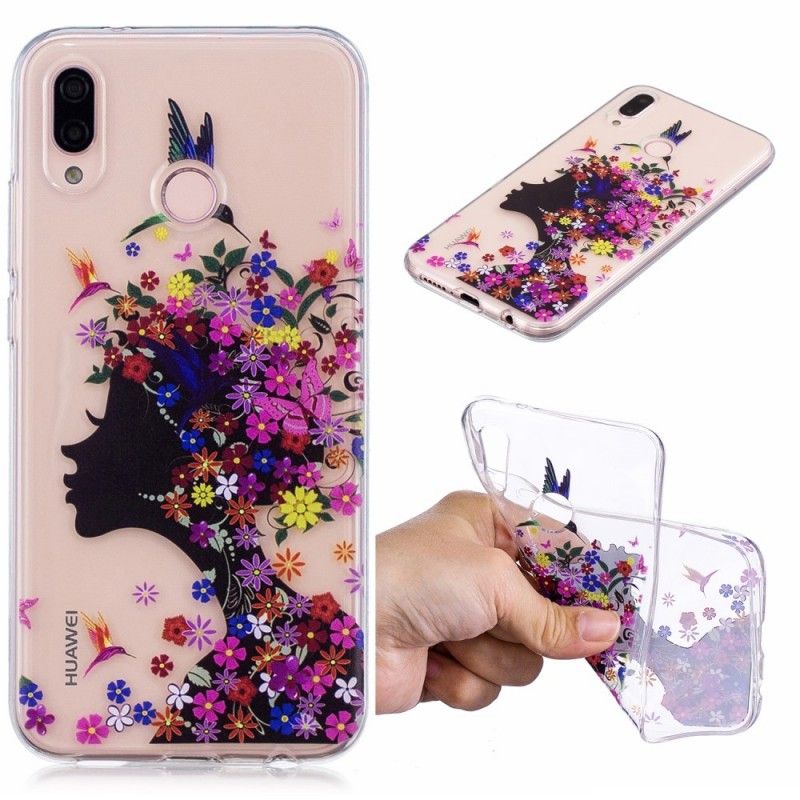 Cover Huawei P20 Lite Gennemsigtig Blomsterpige