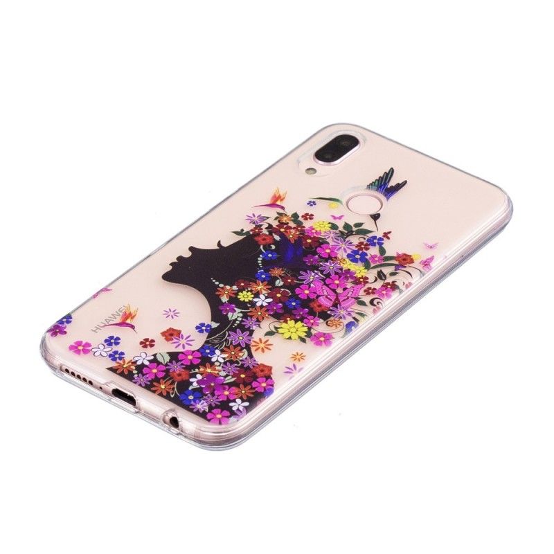 Cover Huawei P20 Lite Gennemsigtig Blomsterpige