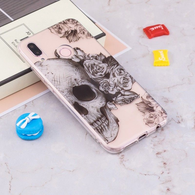 Cover Huawei P20 Lite Gennemsigtig Blomstret Kranium