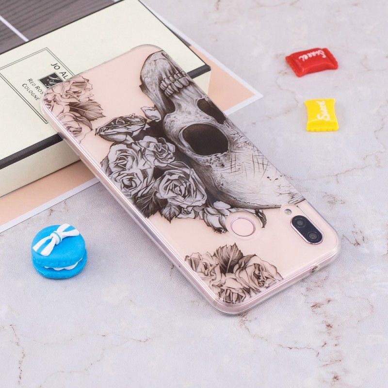 Cover Huawei P20 Lite Gennemsigtig Blomstret Kranium