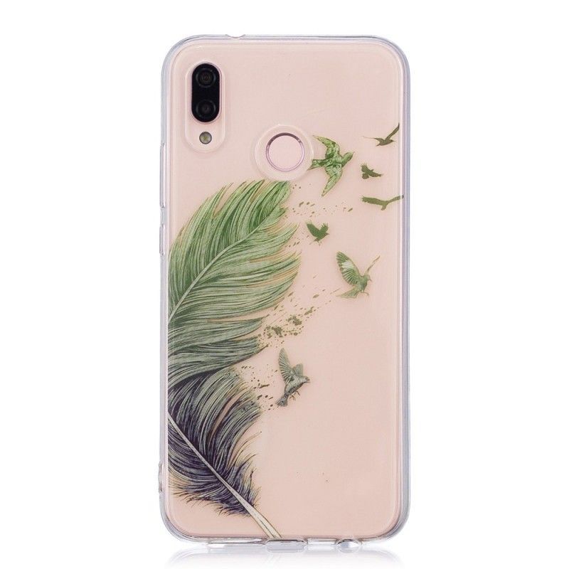 Cover Huawei P20 Lite Gennemsigtige Farvede Fjer Original