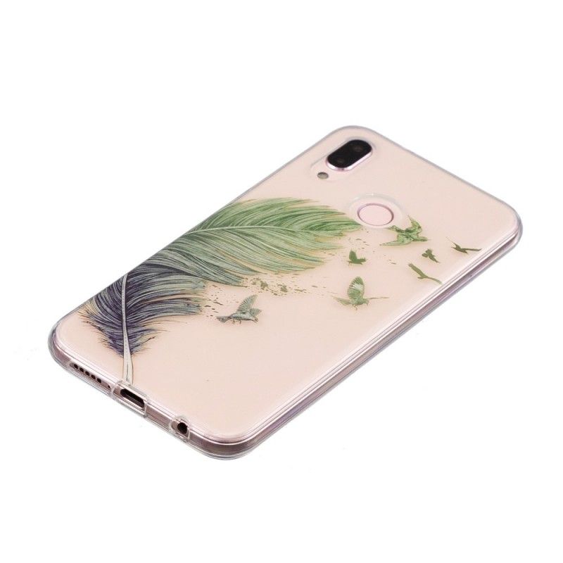 Cover Huawei P20 Lite Gennemsigtige Farvede Fjer Original