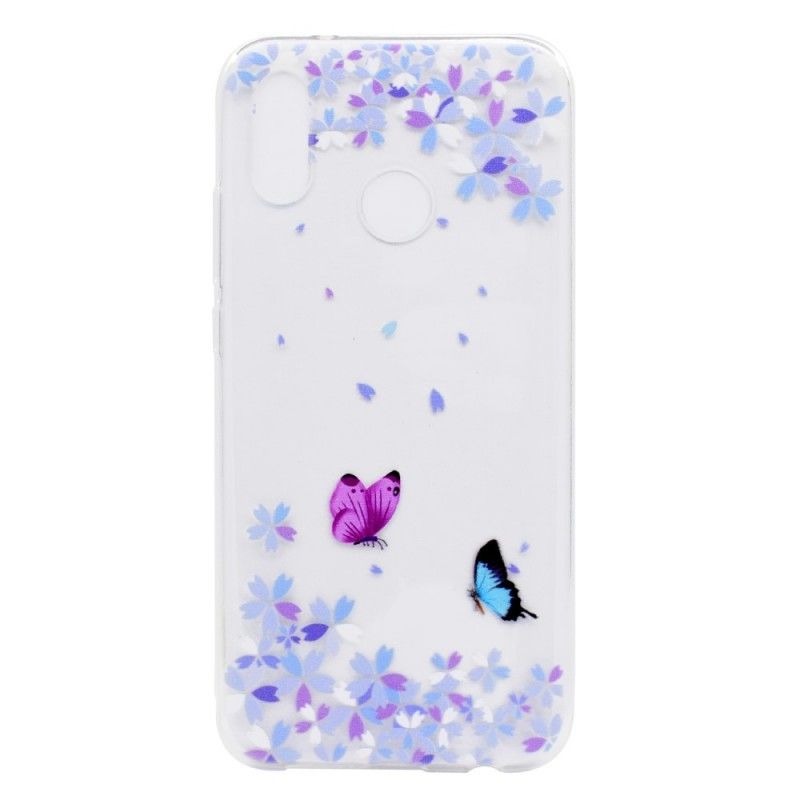 Cover Huawei P20 Lite Gennemsigtige Sommerfugle Og Blomster