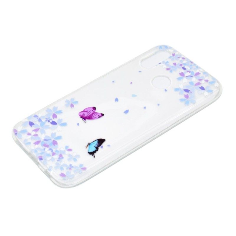 Cover Huawei P20 Lite Gennemsigtige Sommerfugle Og Blomster