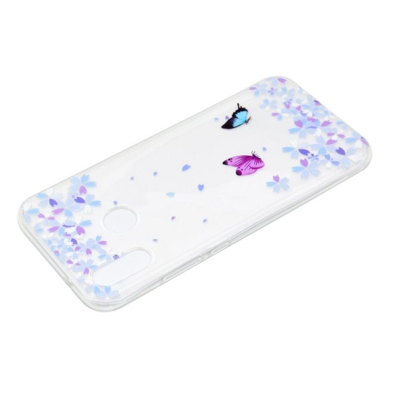 Cover Huawei P20 Lite Gennemsigtige Sommerfugle Og Blomster