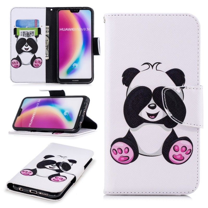 Flip Cover Huawei P20 Lite Sjov Panda