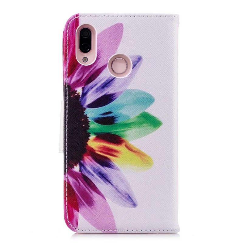 Flip Cover Læder for Huawei P20 Lite Akvarelblomst