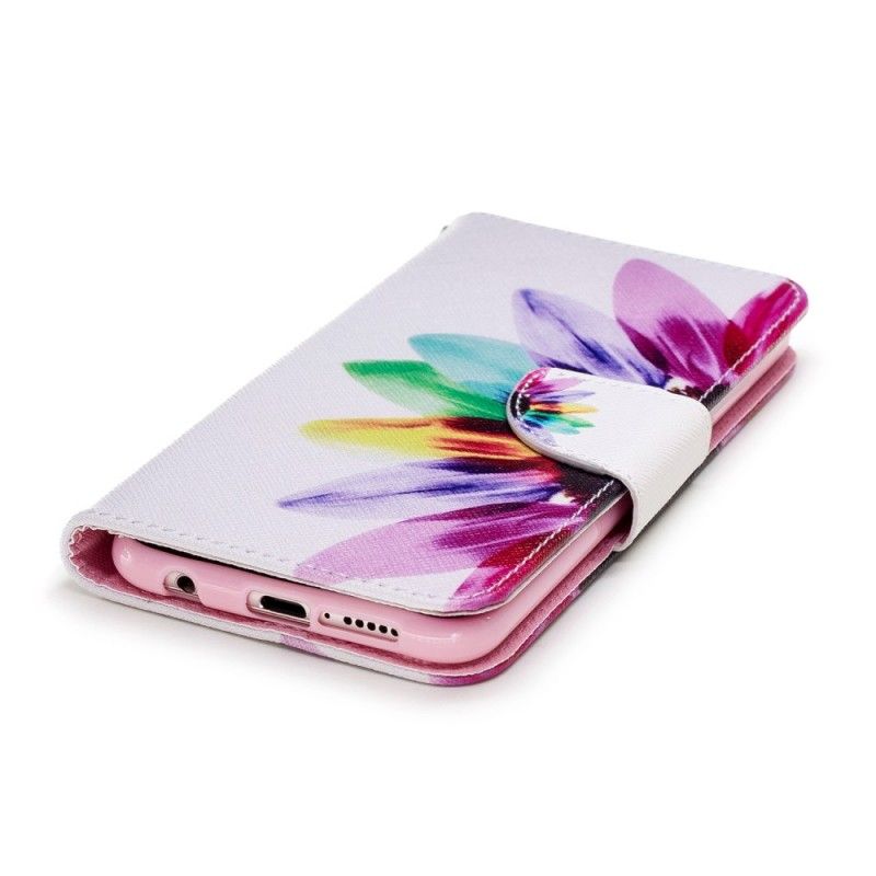 Flip Cover Læder for Huawei P20 Lite Akvarelblomst