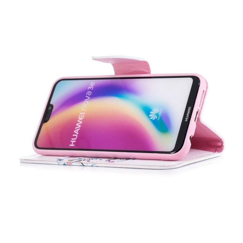 Flip Cover Læder for Huawei P20 Lite Blomstret Træ