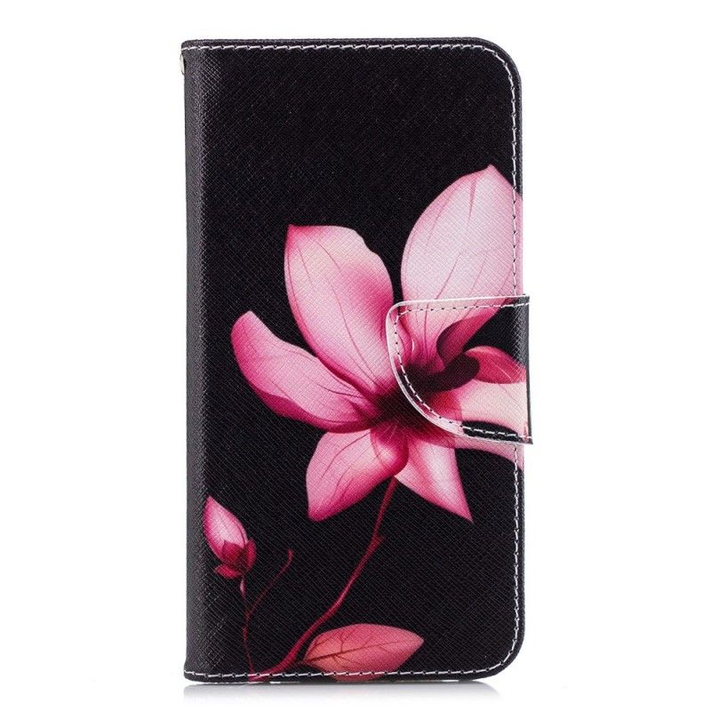 Flip Cover Læder Huawei P20 Lite Lyserød Blomst Beskyttelse