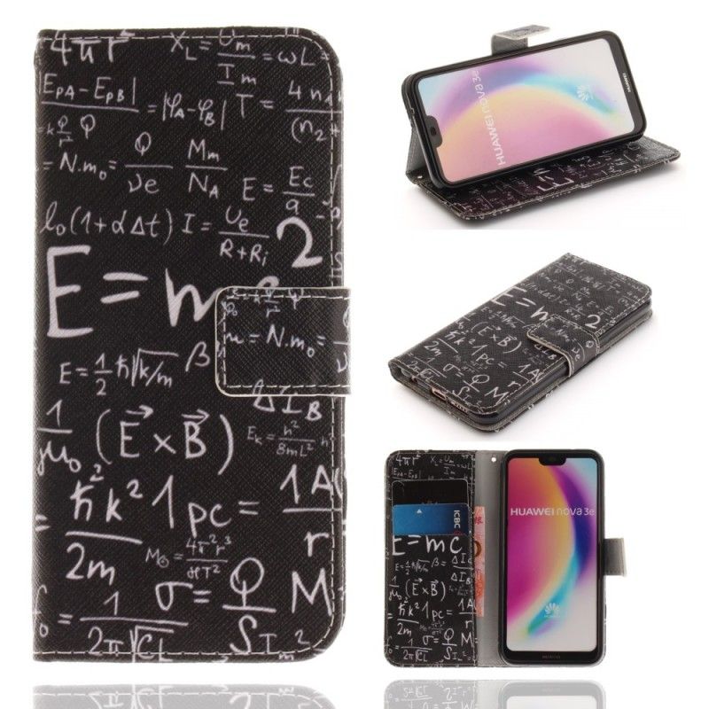 Flip Cover Læder Huawei P20 Lite Matematiske Beregninger