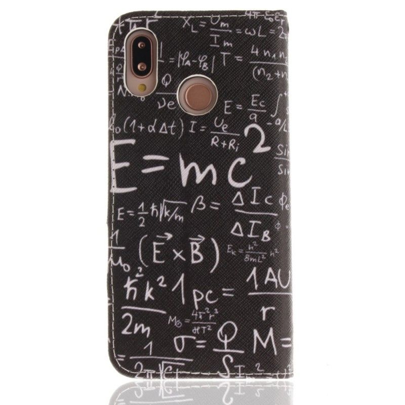 Flip Cover Læder Huawei P20 Lite Matematiske Beregninger